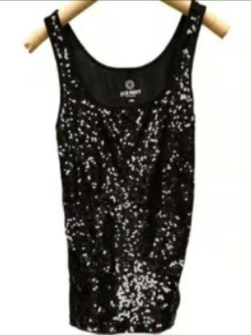 Old Navy New Black Sequin Tank Top Sleeveless Sparkly Top Party Stretchy Large